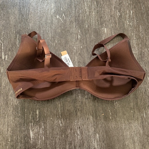 SKIMS Cocoa Plunge Wireless Bra Brown 36D - Picture 5 of 6